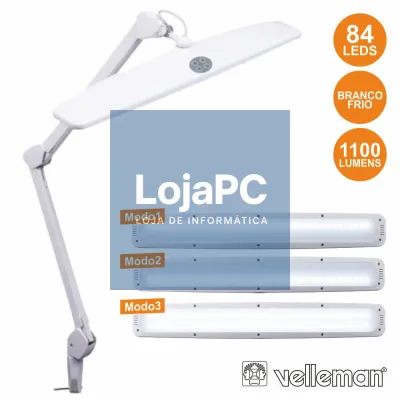 CANDEEIRO 84 LEDS LUMINUSIDADE REGULÁVEL P/ BANCADA VELLEMAN