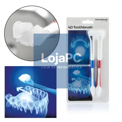 ESCOVA DE DENTES 4D C/ CABEÇA TRIPLA 45º 2X