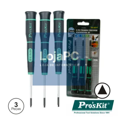 CONJUNTO DE 3 CHAVES TRIÂNGULARES DE PRECISÃO PROSKIT