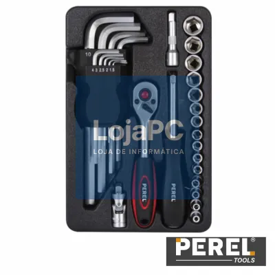 CONJUNTO FERRAMENTAS PROFISSIONAL 28 PEÇAS PEREL