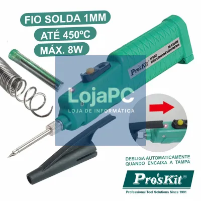 FERRO DE SOLDAR A PILHAS 8W 450ºC PROSKIT