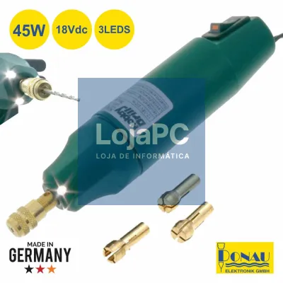 BERBEQUIM DE PRECISÃO ELÉTRICO ACESSÓRIOS E LED 12-18V DONAU