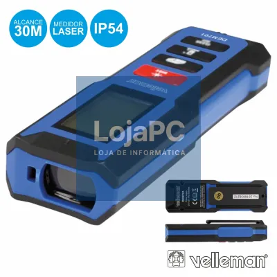 MEDIDOR DE DISTÂNCIAS DIGITAL C/ LASER 30M VELLEMAN