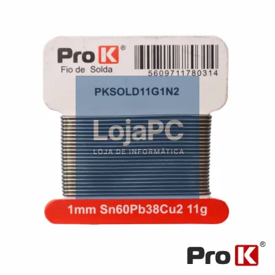 Solda 1mm Sn60Pb38Cu2 11g PROK