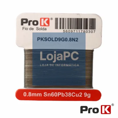 Solda 0.8mm Sn60Pb38Cu2 9g PROK