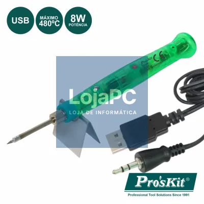 FERRO DE SOLDAR 8W C/ LIGAÇÃO USB 5V PROSKIT