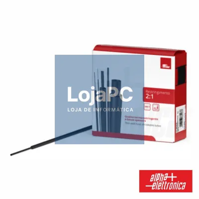 Tubo Manga Termoretráctil Ø6.4mm 8m Preto ALPHA