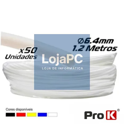 TUBO MANGA TERMORETRÁCTIL 6.4MM 1.2M 50X BRANCO PROK