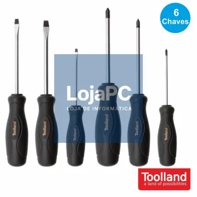CONJUNTO DE 6 CHAVES FENDAS E PHILIPS TOOLLAND