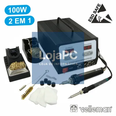 ESTAÇÃO DE SOLDAR E DESSOLDAR REGULÁVEL 100W 230V VELLEMAN