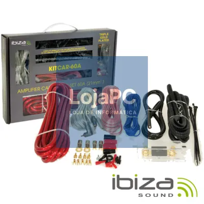 KIT DE CABOS COMPLETO P/ AMPLIFICADOR/COLUNAS 60A IBIZA