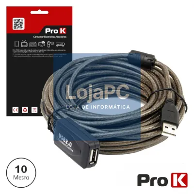 CABO USB-A 2.0 MACHO / USB-A FÊMEA AMPLIFICADO 10M PROK