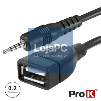 CABO USB-A FÊMEA / JACK MACHO 4P 0.2M PRO