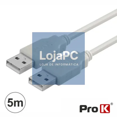 Cabo USB-A 2.0 Macho / USB-A Macho 5m PROK
