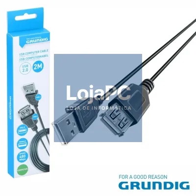 Cabo USB-A 2.0 Macho / USB-A Fêmea 2m GRUNDIG