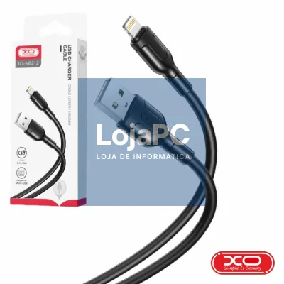 Cabo USB-A 2.0 Macho / Lightning 2.1A Preto 1m XO