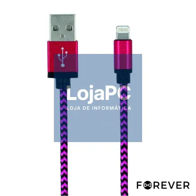 Cabo USB-A 2.0 Macho / iPhone 8P Rosa 1M FOREVER