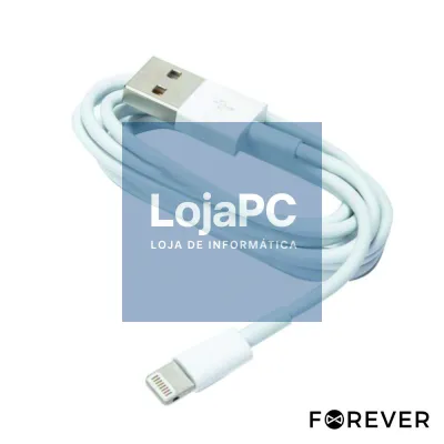 Cabo USB-A 2.0 Macho / Lightning 1m 2A Branco FOREVER