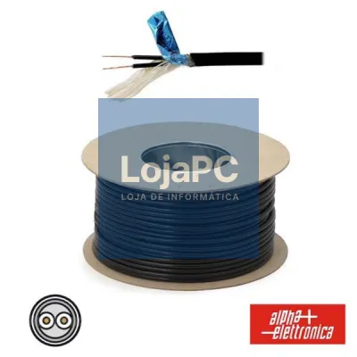 CABO MICROFONE 2 CONDUTORES + MALHA 2X0.75MM PRETO