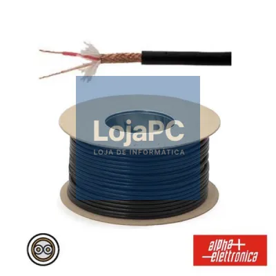 CABO MICROFONE 2 CONDUTORES + MALHA 2X0.25MM Ø5.5MM PRETO