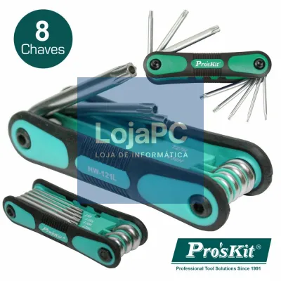 CONJUNTO DE 8 CHAVES TORX C/ FURO PROSKIT