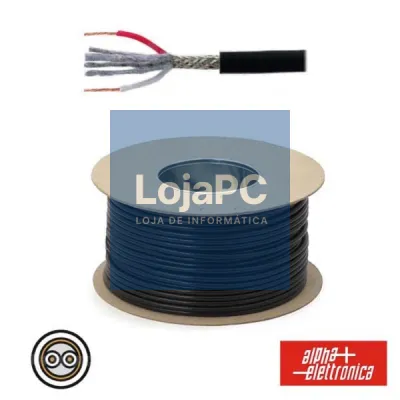 CABO MICROFONE 2 CONDUTORES + MALHA 2X0.35MM Ø6.2MM PRETO