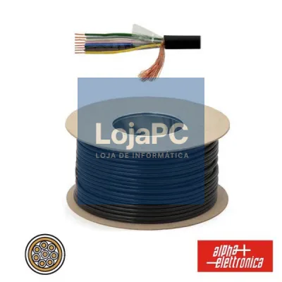 CABO ELETRONICA 8 CONDUTORES + MALHA 8x0.22 °6.00 PRETO