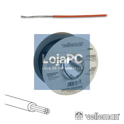 CABO MULTIFILAR LARANJA 0.20MM ROLO 100M VELLEMAN