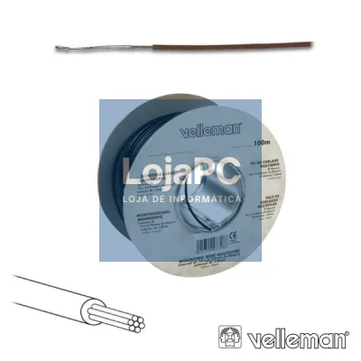 CABO MULTIFILAR CASTANHO 0.20MM ROLO 100M VELLEMAN