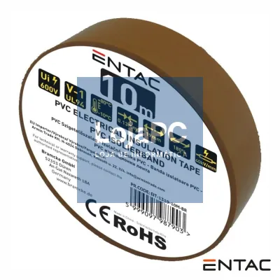 Fita Isoladora PVC 19mm x 10m Castanho ENTAC