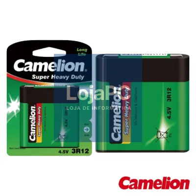 PILHA ZINCO-CARVÃO 3R12 PLANA 4.5V 2700MA BLISTER CAMELION