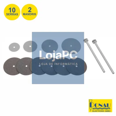 CONJUNTO 6 DISCOS Ø22MM 4 DISCOS Ø12-22MM E MANDRIL DONAU