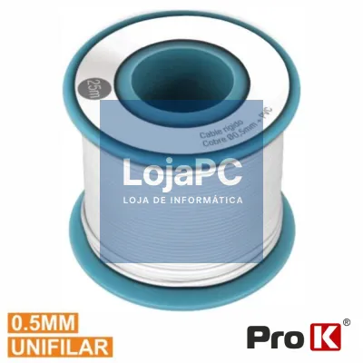 CABO UNIFILAR BRANCO 0.5MM ROLO 25M PROK