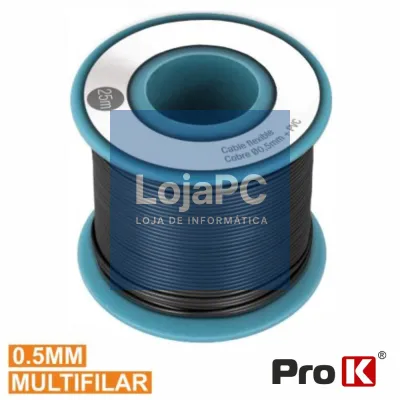 CABO MULTIFILAR PRETO 0.5MM ROLO 25M PROK
