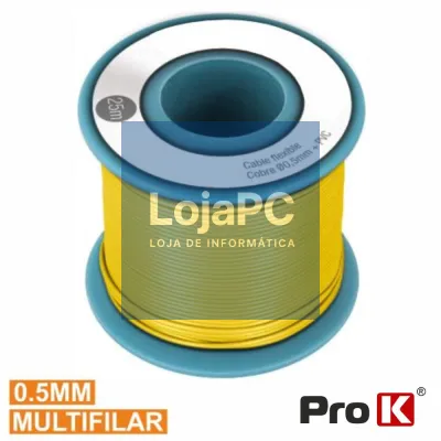 CABO MULTIFILAR AMARELO 0.5MM ROLO 25M PROK