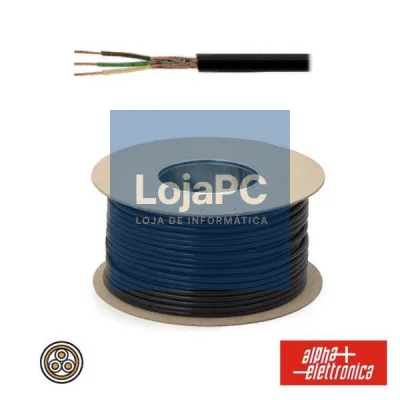 CABO ELETRONICA 3 CONDUTORES + MALHA 3x0.22 °4.4 PRETO