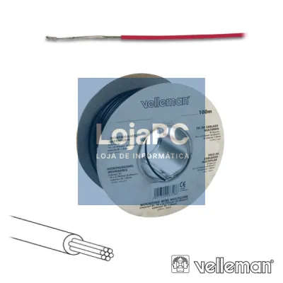 CABO MULTIFILAR VERMELHO 0.20MM ROLO 100M VELLEMAN