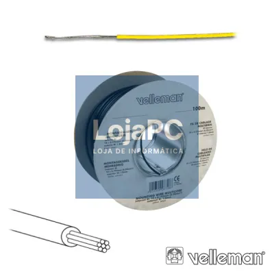 CABO MULTIFILAR AMARELO 0.20MM ROLO 100M VELLEMAN