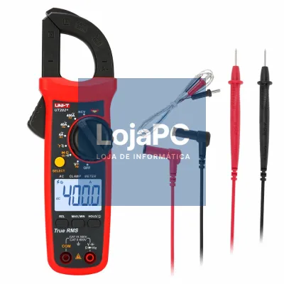 Pinça Amperimétrica Digital 400A 600V Temperatura NCV UNI-T