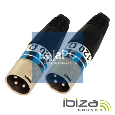 FICHA XLR 3P MACHO DMX RESISTÊNCIA 120 OHM 2X IBIZA