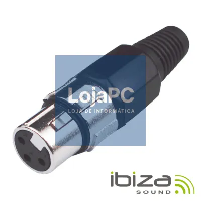 FICHA XLR 3P FÊMEA NIQUELADO IBIZA