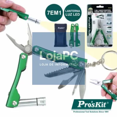 ALICATE MULTIFUNÇÕES 7 EM 1 C/ LANTERNA LED PROSKIT