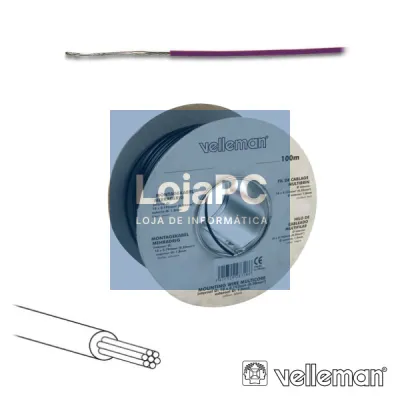 CABO MULTIFILAR VIOLETA 0.20MM ROLO 100M VELLEMAN