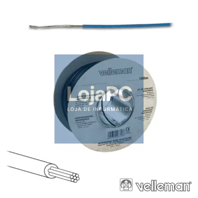 CABO MULTIFILAR AZUL 0.20MM ROLO 100M VELLEMAN
