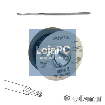 CABO MULTIFILAR CINZA 0.20MM ROLO 100M VELLEMAN