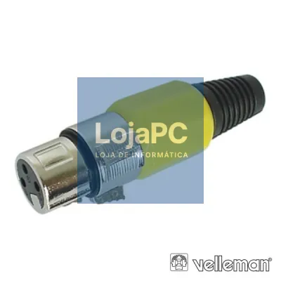 FICHA XLR 3P FÊMEA  AMARELA C/ BLINDAGEM E BLOQUEIO
