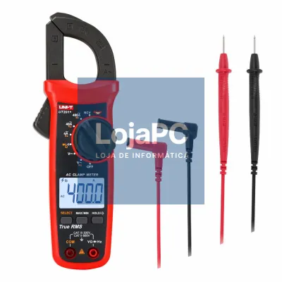 Pinça Amperimétrica Digital 400A 600V Auto-Range NCV UNI-T