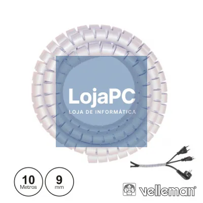 PROTECTOR DE CABO ESPIRAL BRANCO TRANSP. 10M Ø 9MM VELLEMAN