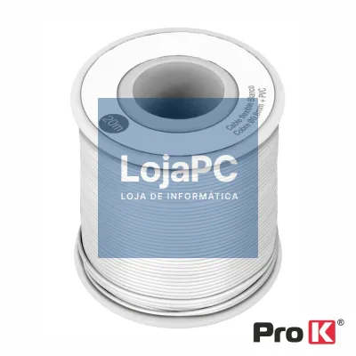 Cabo Multifilar Branco 0.8mm Rolo 20m PROK