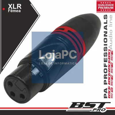 FICHA XLR 3P FÊMEA NIQUELADO BSTPRO
